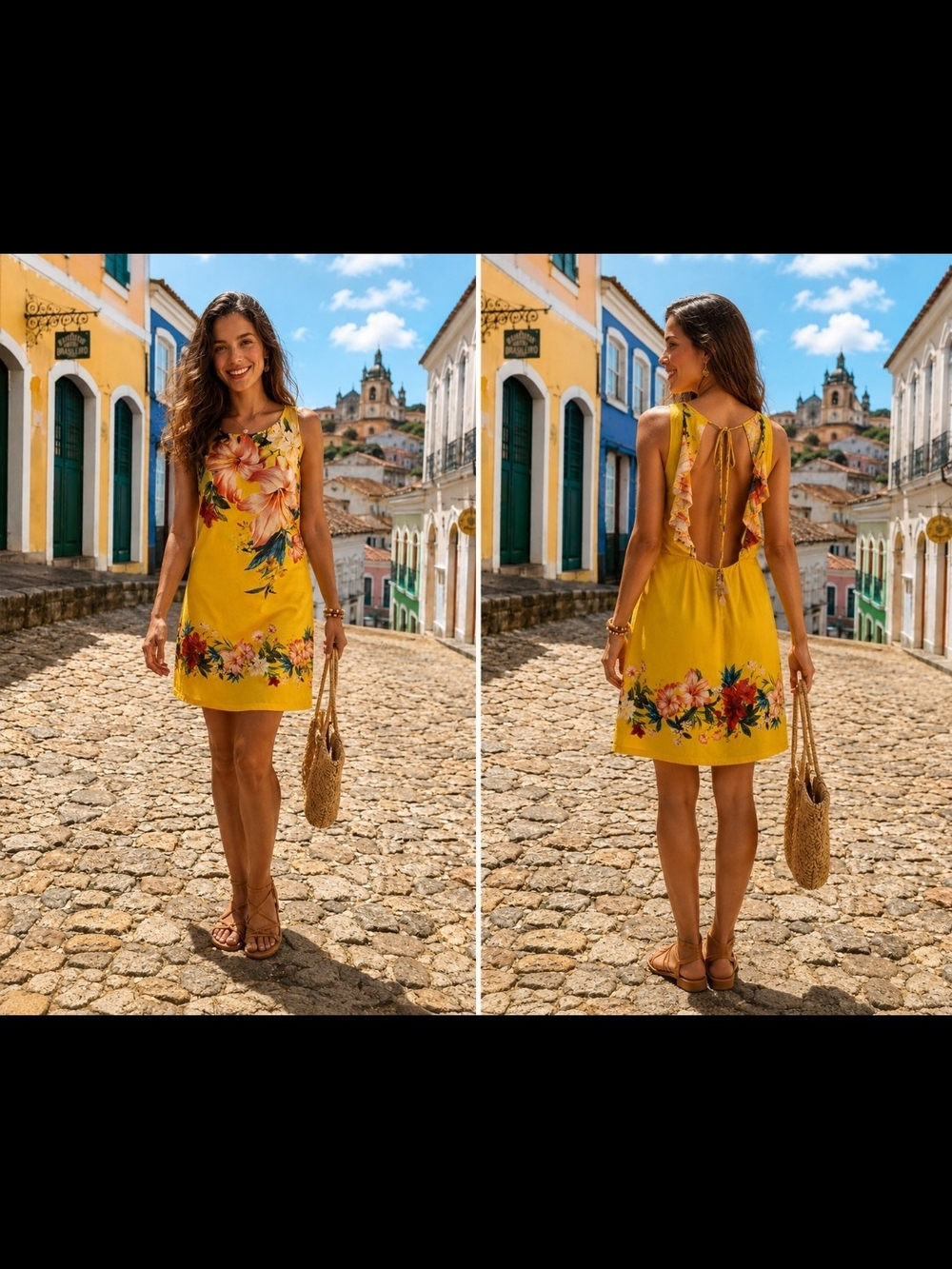 Farm Rio Vestido Curto Floralia Amarelo Pinoli | Sz 0 | Like New